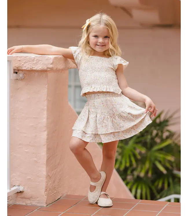 Rylee & Cru Ivory Summer Garden Zayla Top