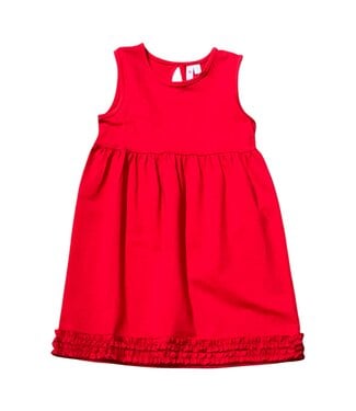 Red Dress with Border Ruching