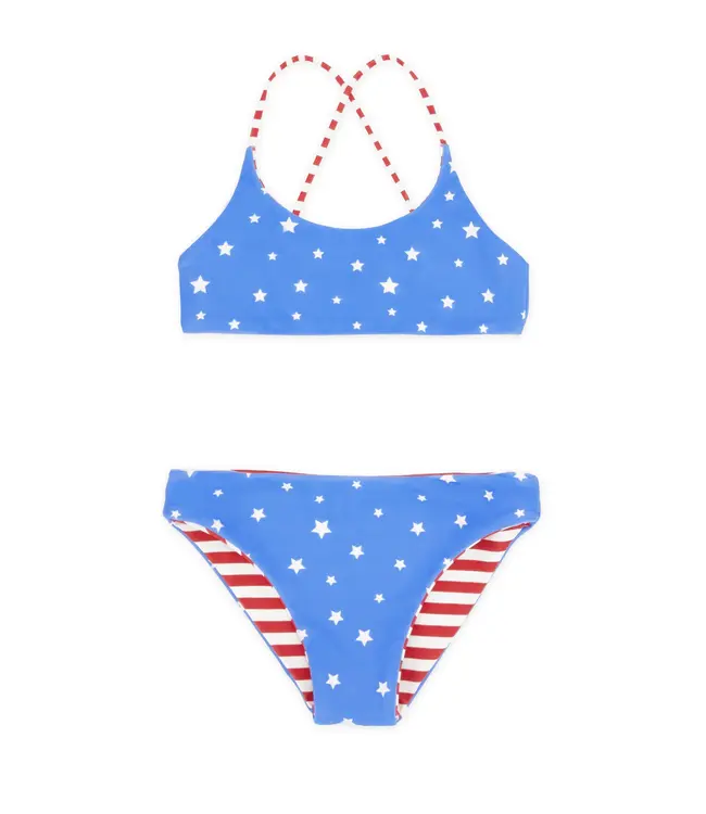 Feather 4 Arrow True Red Stars & Stripes Waverly Reversible Bikini