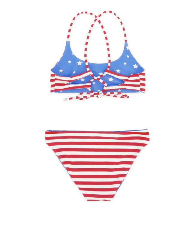 Feather 4 Arrow True Red Stars & Stripes Waverly Reversible Bikini