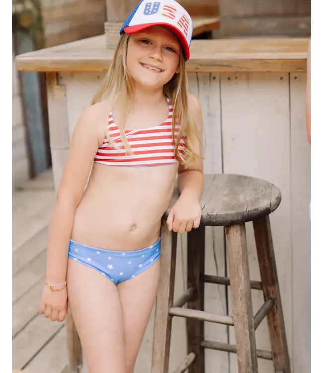 Feather 4 Arrow True Red Stars & Stripes Waverly Reversible Bikini