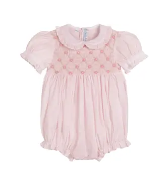 Feltman Brothers Pink Dainty Smocked Floral Romper