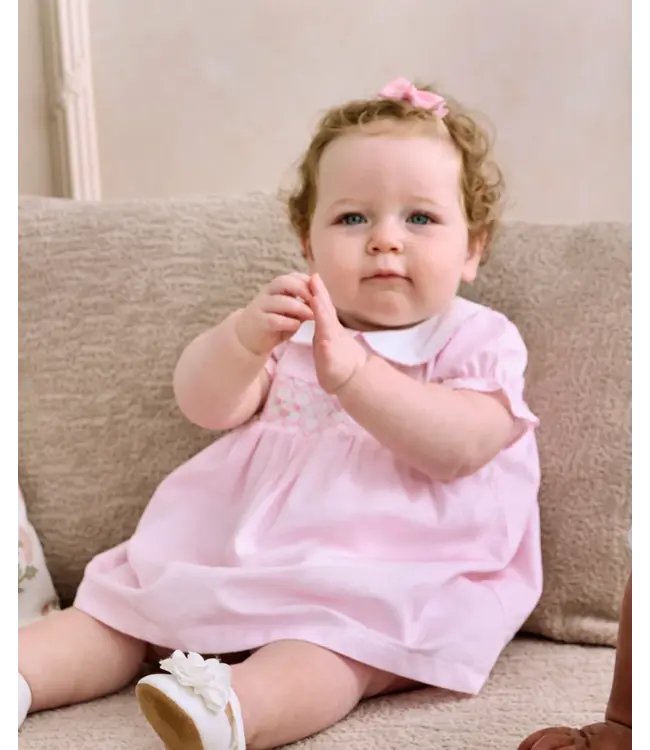 Pink CLB Summer Smocked Woven Dress Set