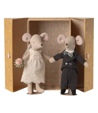 Maileg Wedding Mice Couple in Box, Mum and Dad