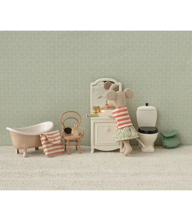 Toothbrush Set in Bag, Mouse - Coral Stripe