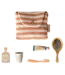Toothbrush Set in Bag, Mouse - Coral Stripe