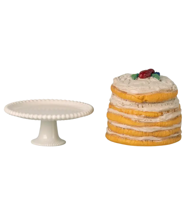 Party Cake & Cake Stand, Mouse - Off White