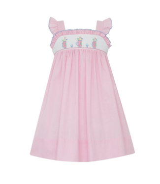 Petit Bebe Pink Microcheck Golf Strap Sundress