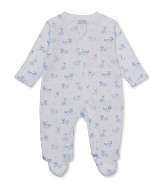 Kissy Kissy Light Blue Puppy Paws Zip Footie