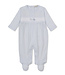 Light Blue Premier Embroidered Puppy Paws Footie
