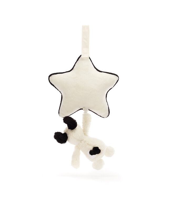 Jellycat Bashful Black & Cream Puppy Musical Pull