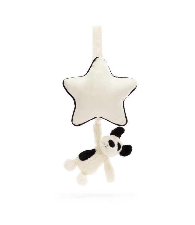 Jellycat Bashful Black & Cream Puppy Musical Pull