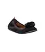 Pom Pom Ballerina Suede Black Shoe