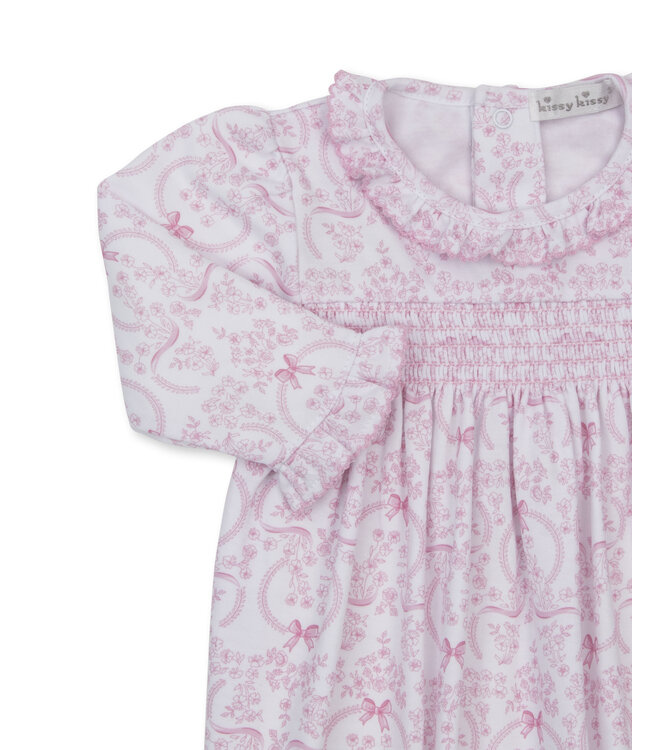 Pink Delicate Bloom Smocked Playsuit