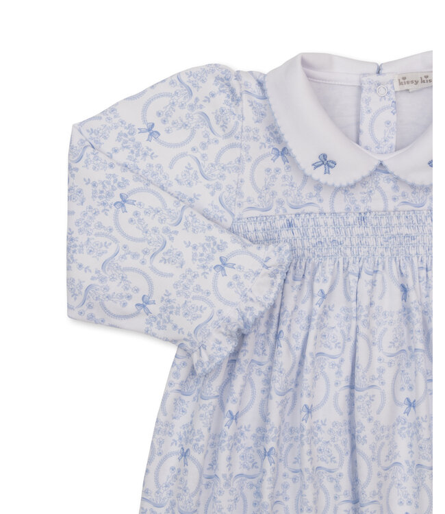 Light Blue Delicate Bloom Smocked Dress