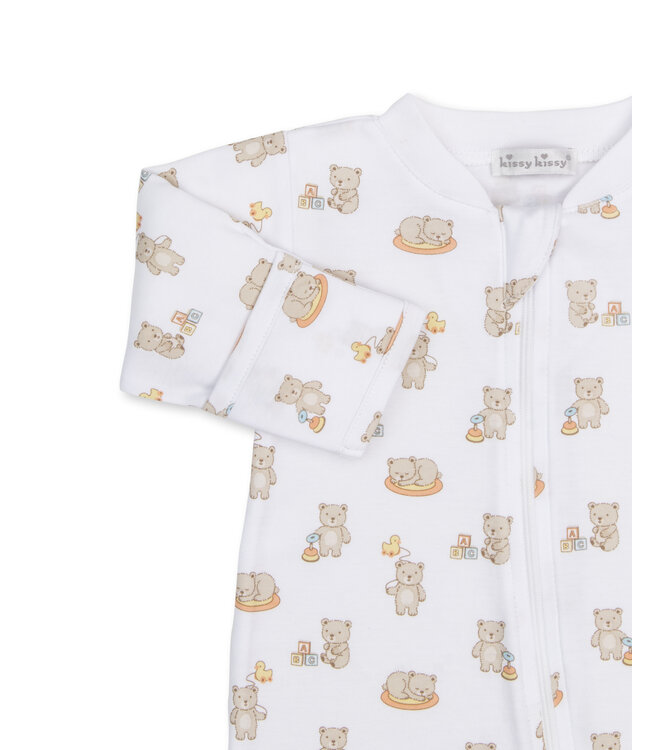Kissy Kissy Brown Beary Blessed Footie with Zip