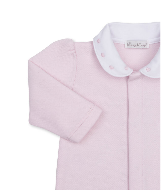 Kissy Kissy Pink Baby Blessings Jacquard Footie