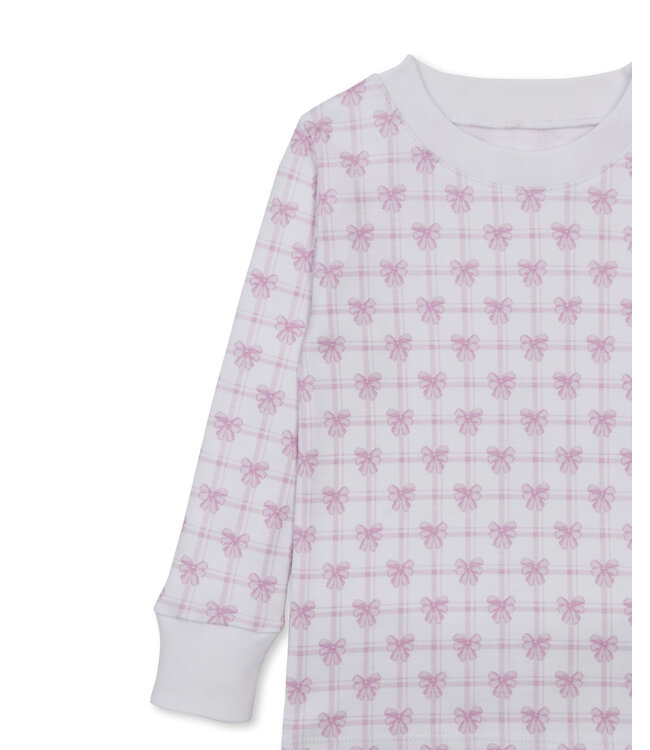 Kissy Kissy Pink Windowpane Bows Pajama Set