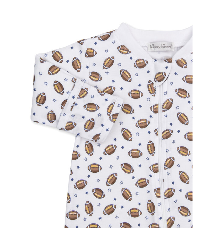 Kissy Kissy Football Season Zip Footie