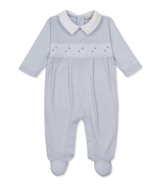 Kissy Kissy Light Blue CLB Fall 26 Footie with Smocking
