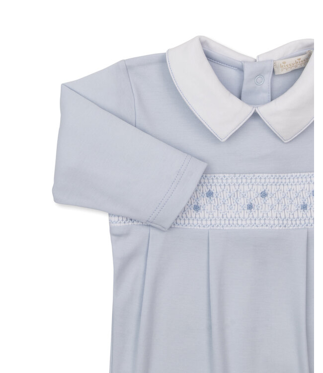 Kissy Kissy Light Blue CLB Fall 26 Footie with Smocking