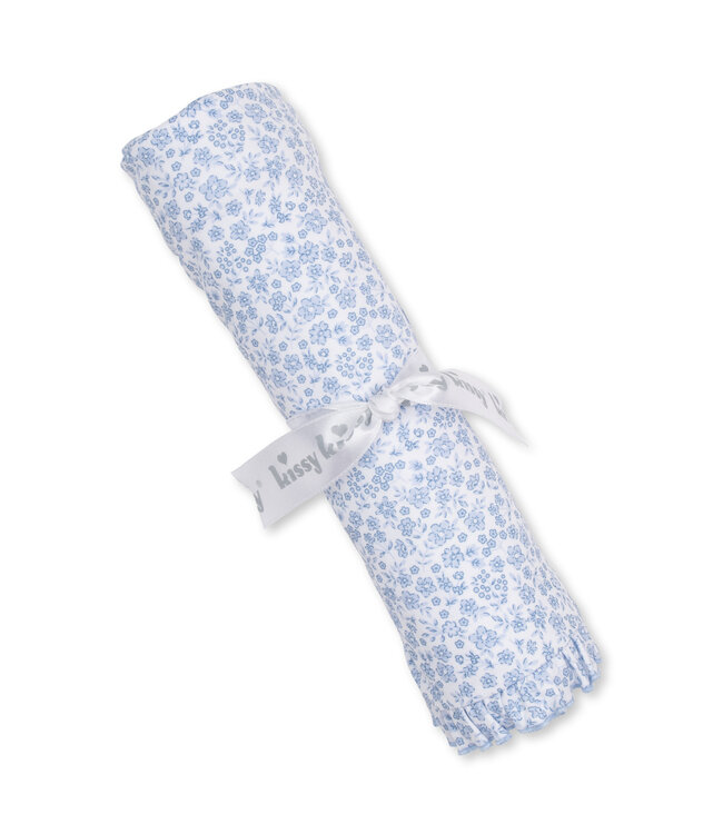 Kissy Kissy Light Blue Fall Blooms Baby Blanket