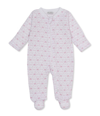Kissy Kissy Pink Baby Bows Zip Footie