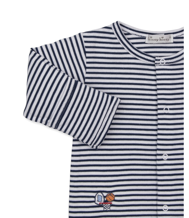 Navy Recreation Sports Stripe Footie