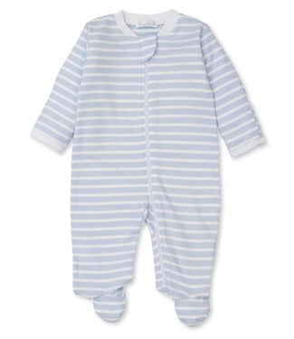 Kissy Kissy Light Blue Team Stripes Footie with Zip