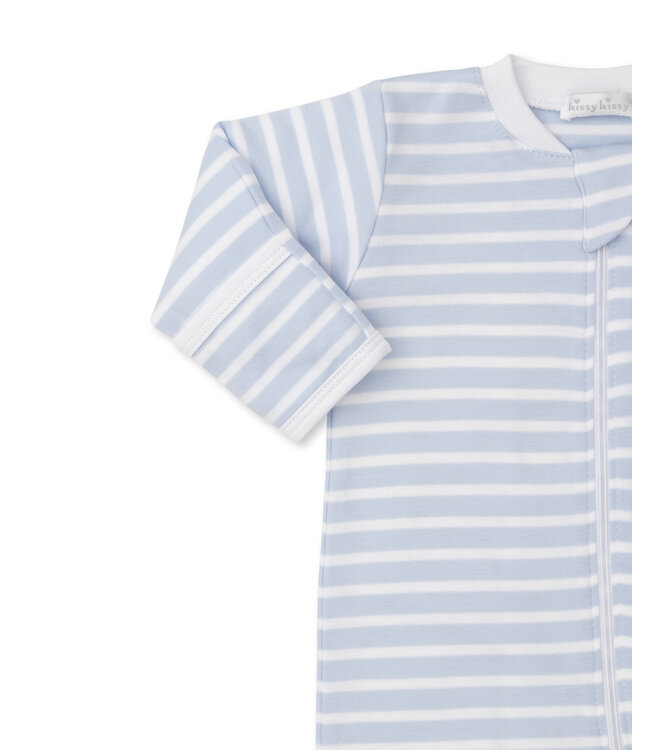 Kissy Kissy Light Blue Team Stripes Footie with Zip