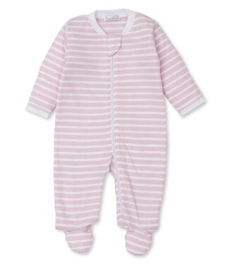 Kissy Kissy Pink Team Stripes Footie with Zip