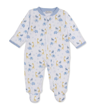 Kissy Kissy Light Blue Safari Party Zip Footie