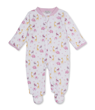 Kissy Kissy Pink Safari Party Zip Footie