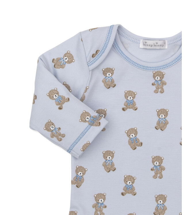 Light Blue Teddy Bear Club Footed Pant Set