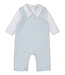 Kissy Kissy Light Blue & White Jacquard Overall Set