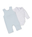 Kissy Kissy Light Blue & White Jacquard Overall Set