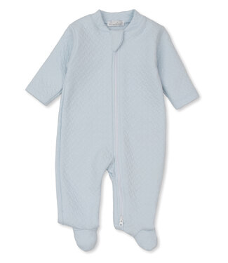 Kissy Kissy Light Blue Jacquard Footie with Zip