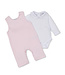 Kissy Kissy Pink & White Jacquard Overall Set