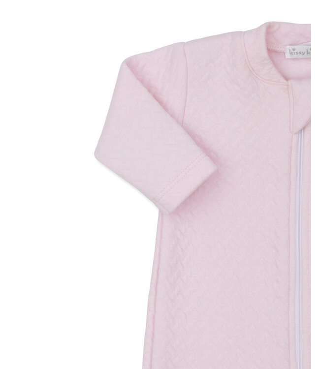 Kissy Kissy Pink Jacquard Footie with Zip