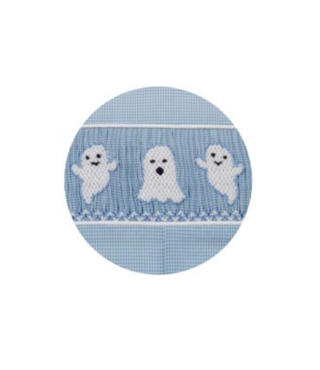 Light Blue Microcheck Ghost Short Jon Jon