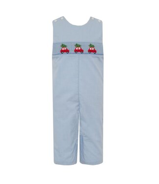 Petit Bebe Blue Microcheck Christmas Tree Long Jon Jon