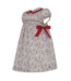 Claire & Charlie Girls Reindeer Short Sleeve Float Dress with Red Side Bows