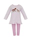 Claire & Charlie Pink Knit Stripe Horses Tunic Set with Pink Leggings