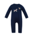 Navy Blue Knit Hunting Dog L/S Romper