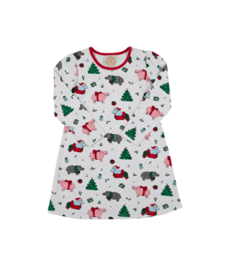 Beaufort Bonnet Hippopotamus/Richmond Red L/S Penny's Play Dress