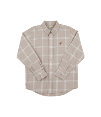 Beaufort Bonnet Thompson Park Plaid & Gray Bay Brown Dean's List Dress Shirt