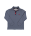 Nantucket Navy Stripe with Richmond Red Stork Prepletic Hayword Half-Zip