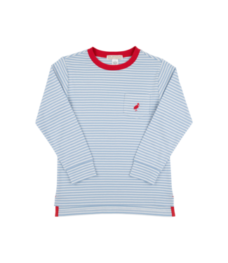 Beaufort Bonnet Barrington Blue Stripe with Red L/S Carter Crewneck