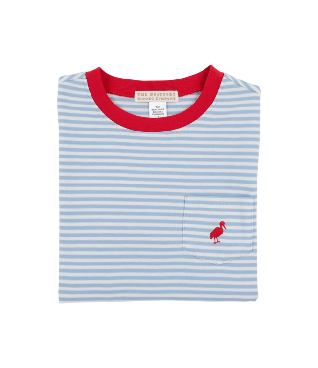 Barrington Blue Stripe with Red L/S Carter Crewneck