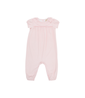 Beaufort Bonnet Sandpearl Pink Stripe S/S Ramona Ruffle Romper